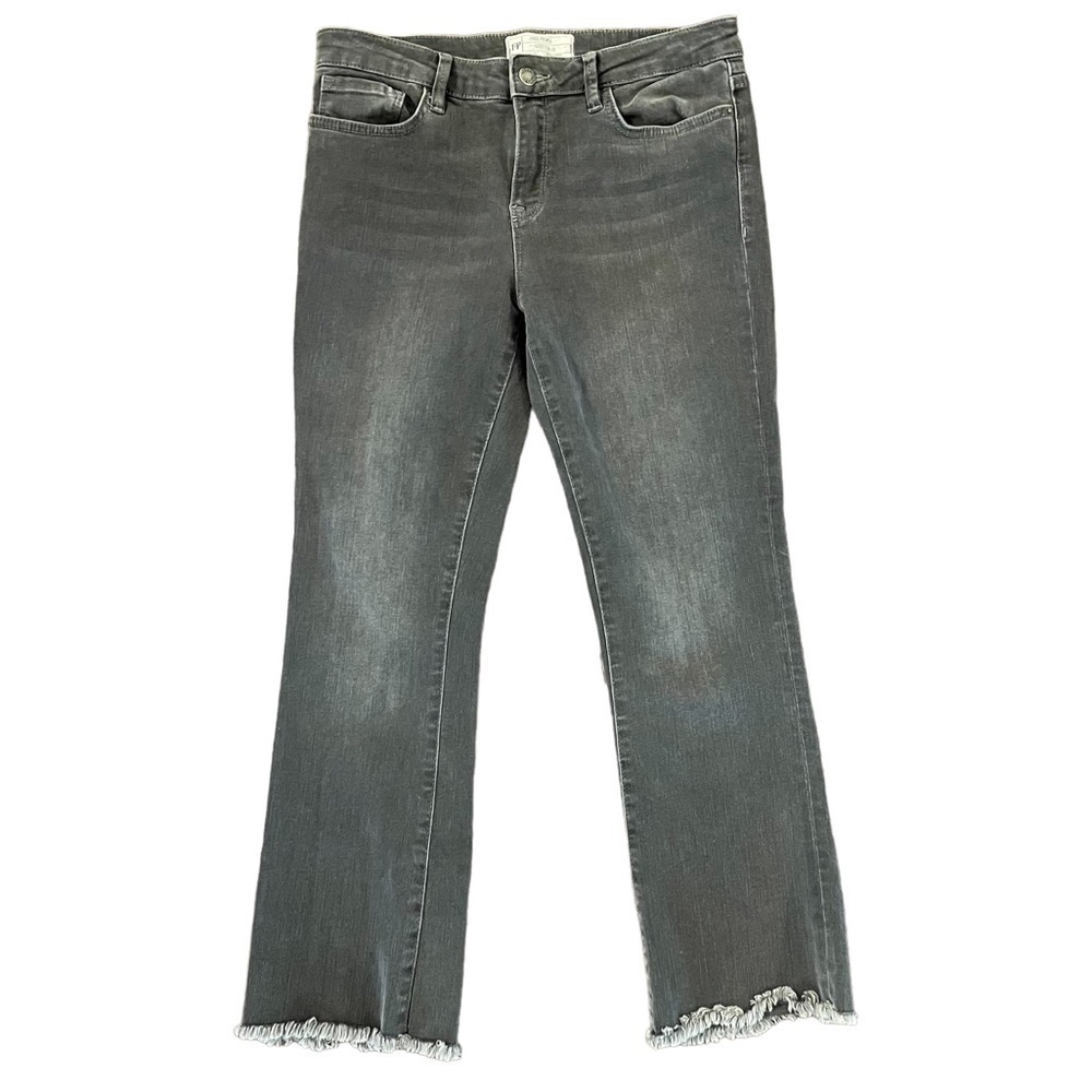 Free People Gray Frayed Hem Jeans